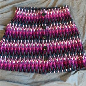 Purple/Pink Knit High Waisted Mini Skirt